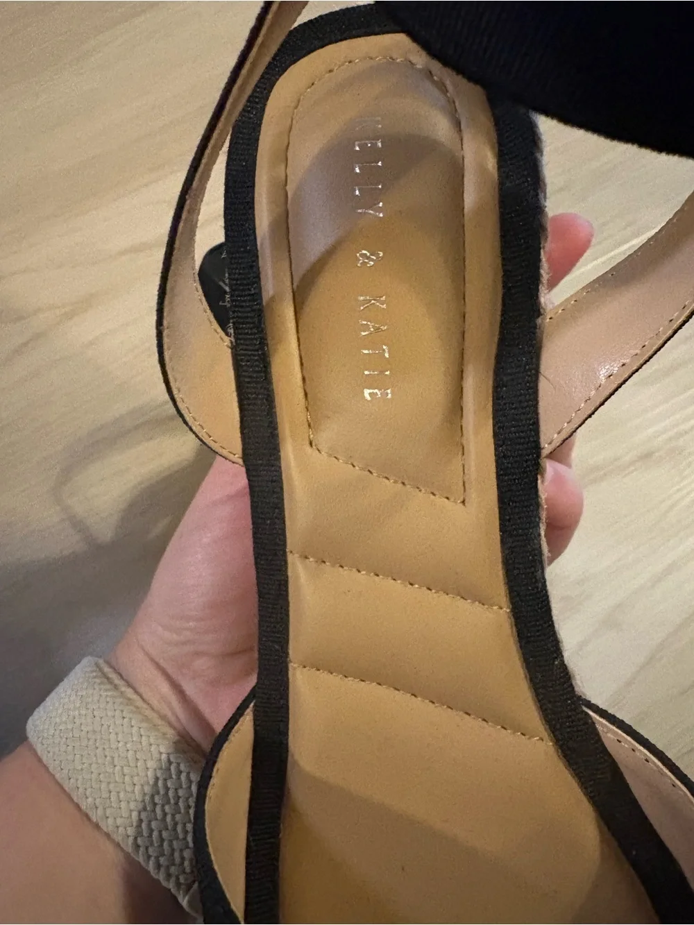 Kate Spade Black Espadrille Wedge Sandals with elastic Ankle strap